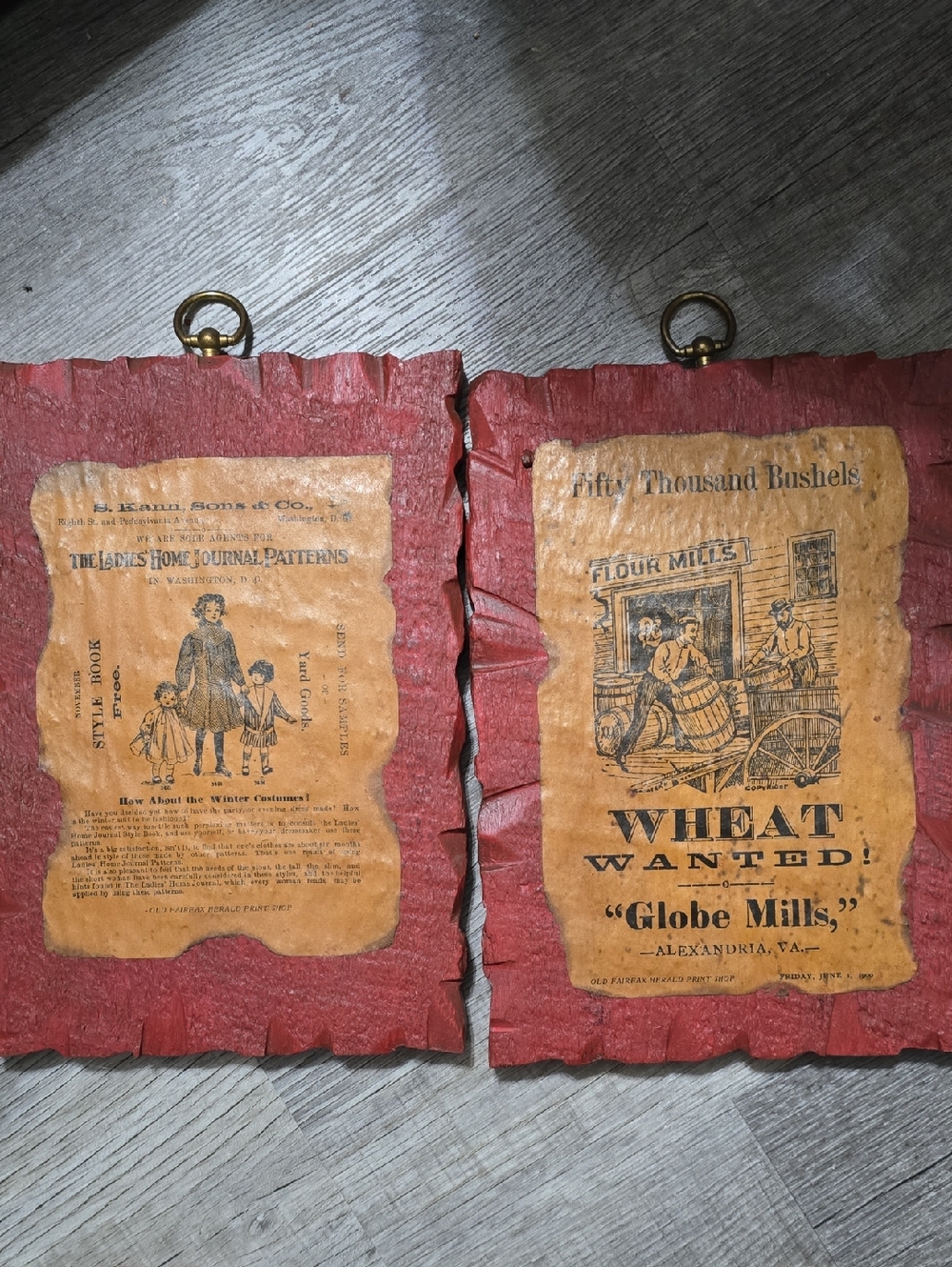 Vintage Style Wheat Wanted Wall Plaques - Red